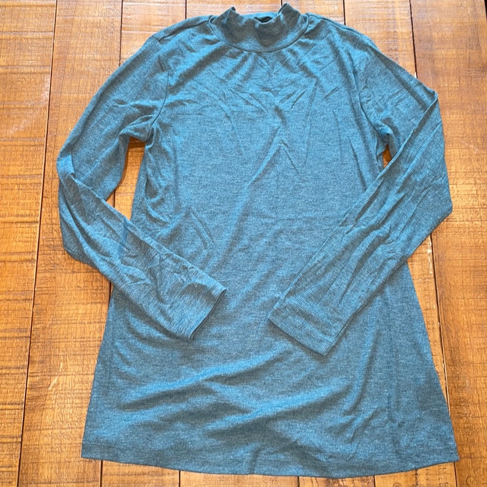 NWOT LOGO Lori Goldstein Army Green Mock Neck Top XS